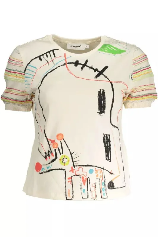 Desigual Chic Desigual Printed  Tee with Contrasting Women's Accents