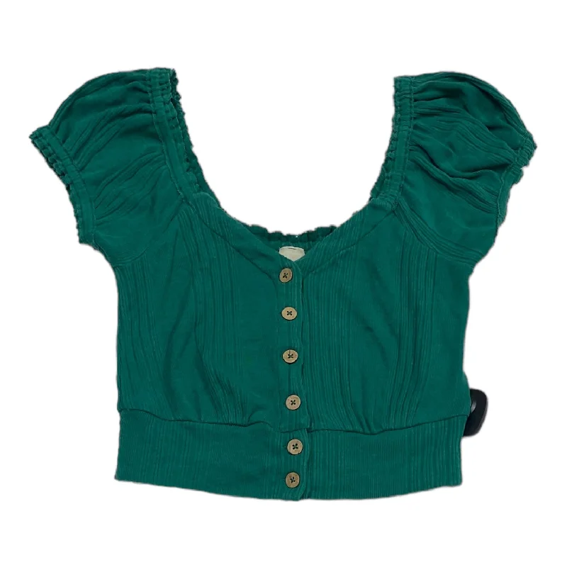 Green Top Short Sleeve Free People, Size M