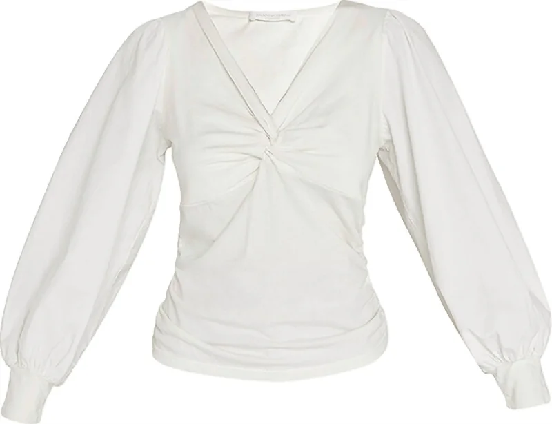 Hanna Twist Front Top In White