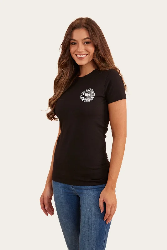 Signature Bull Flag Womens Classic Fit T-Shirt - Black