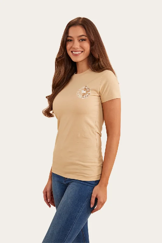 Signature Bull Flag Womens Classic Fit T-Shirt - Dark Sand