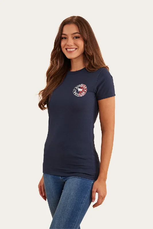 Signature Bull Flag Womens Classic Fit T-Shirt - Navy