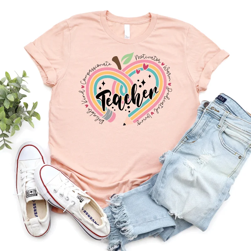 Teacher Pencil Heart Tee