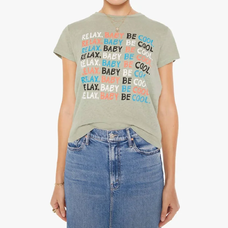 The Sinful Relax Baby Be Cool Tee In Sage Green