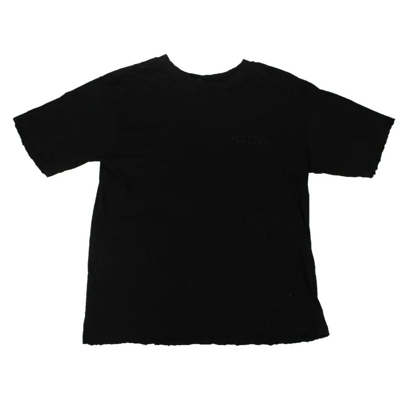 Unravel Project Long Distressed T-Shirt - Black