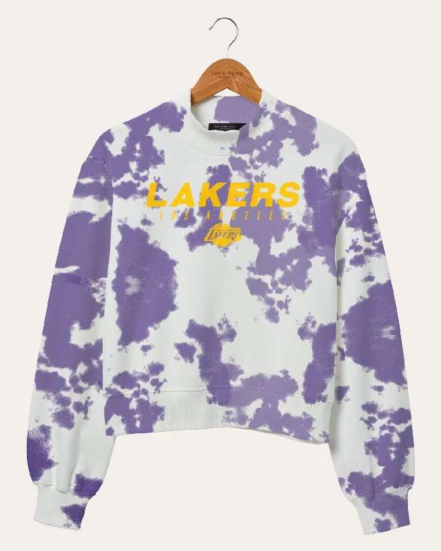 Women's NBA Los Angeles Lakers Tie Dye Mock Neck Fleece