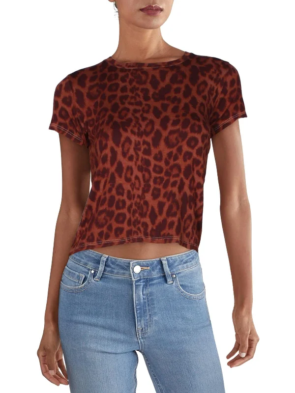 Womens Overdyed Leopard Print T-Shirt