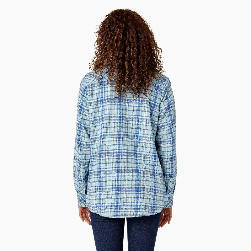 Dickies Women's Plaid Long Sleeve Flannel Shirt