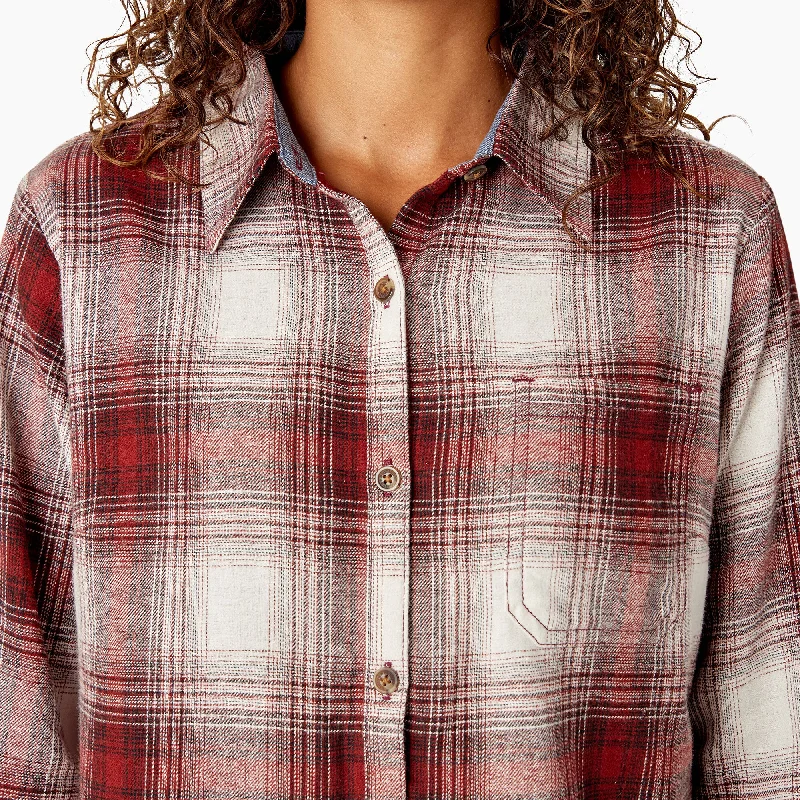 Dickies Women's Plaid Long Sleeve Flannel Shirt