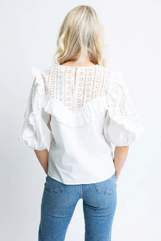 Eyelet Poplin Novelty Top