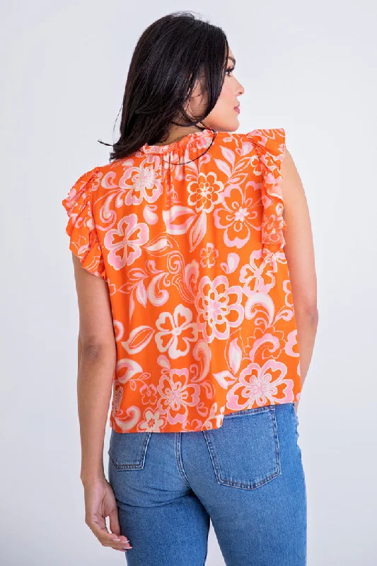 Floral 70's Smock Top