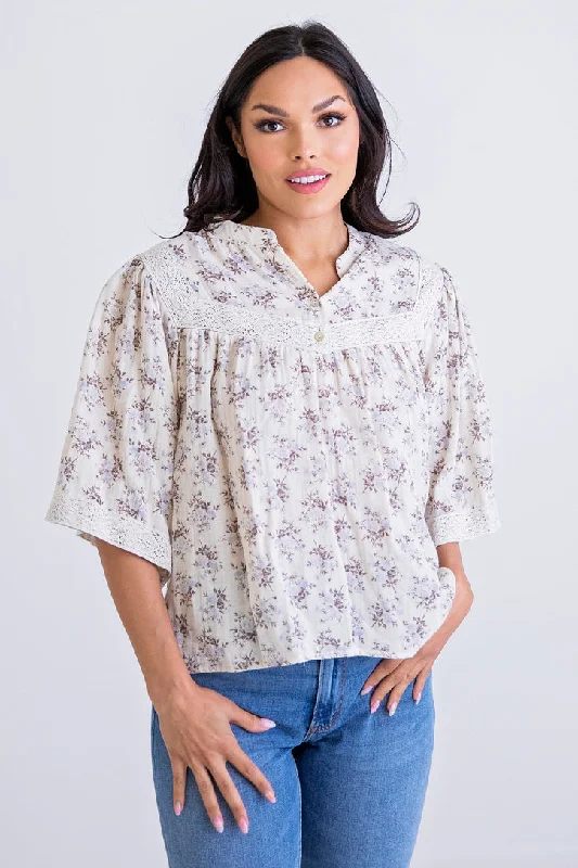 Floral Quilted Boho Top