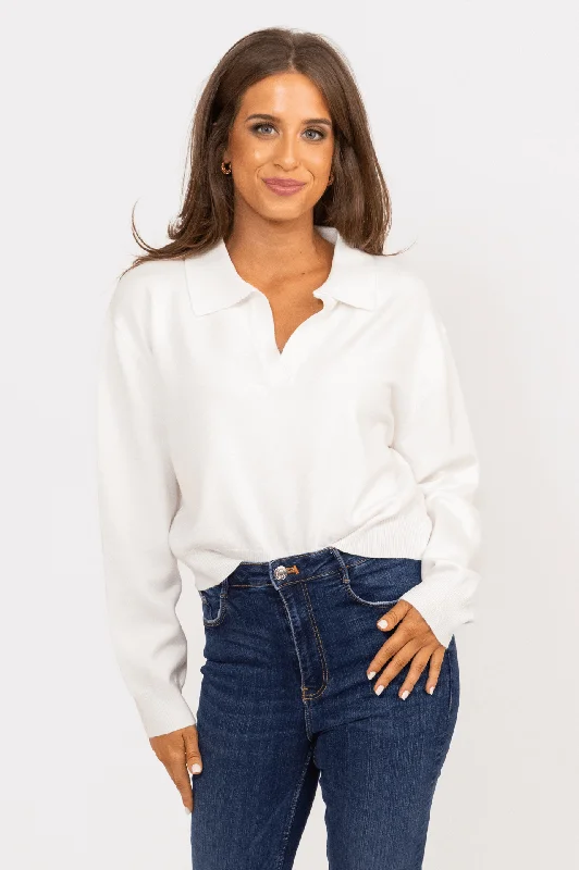 Ivory Vneck Sweater Top