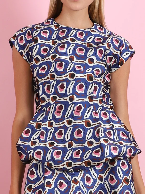 Printed Peplum Blouse