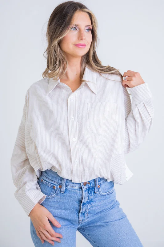 Seersucker Stripe Bubble Top