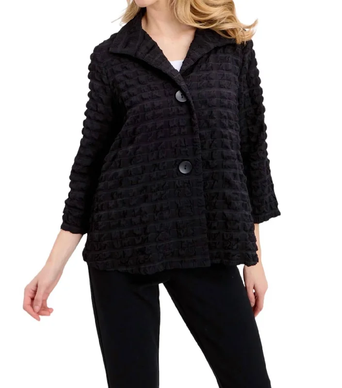 Textured Woven Jacket In Black