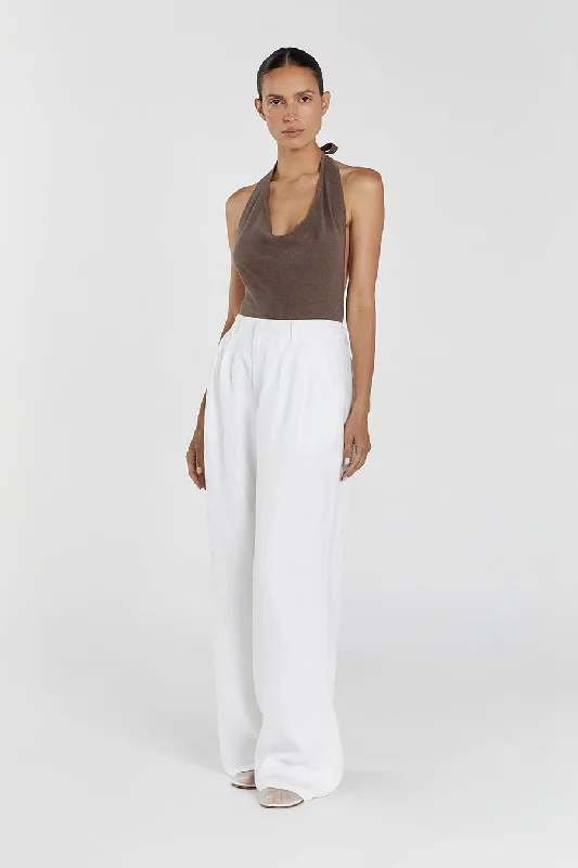 ALICE LATTE COWL NECK HALTER TOP