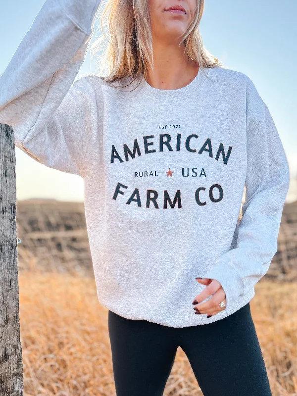 ‘American Farm Co' Rural - USA Brand Crewneck