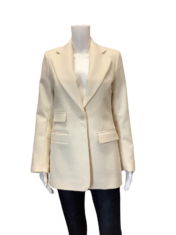 Banana Republic Women's Blazer Cream Wool Notched Collar Size: 0