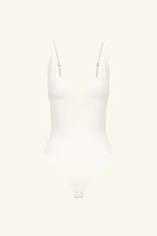 BASIC PLUNGE BODYSUIT - IVORY