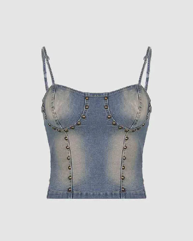 Berehynia Studded Denim Corset Top