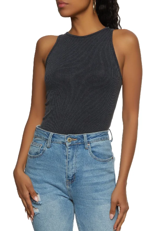 Seamless Ribbed High Neck Bodysuit