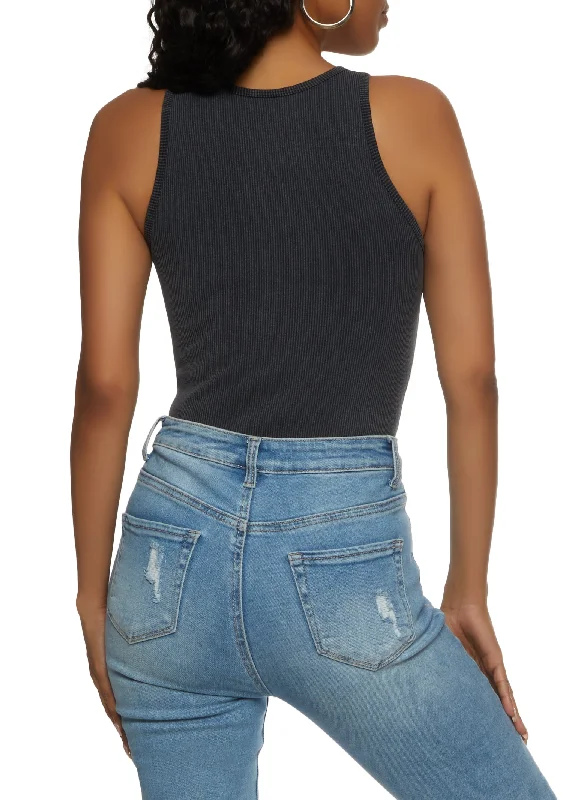 Seamless Ribbed High Neck Bodysuit