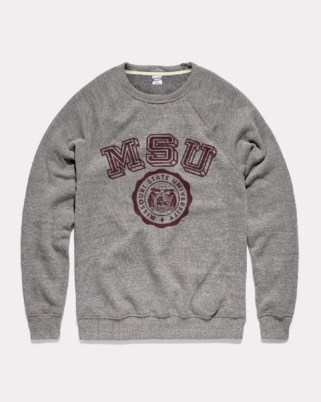 Block MSU Vintage Seal Grey Crewneck