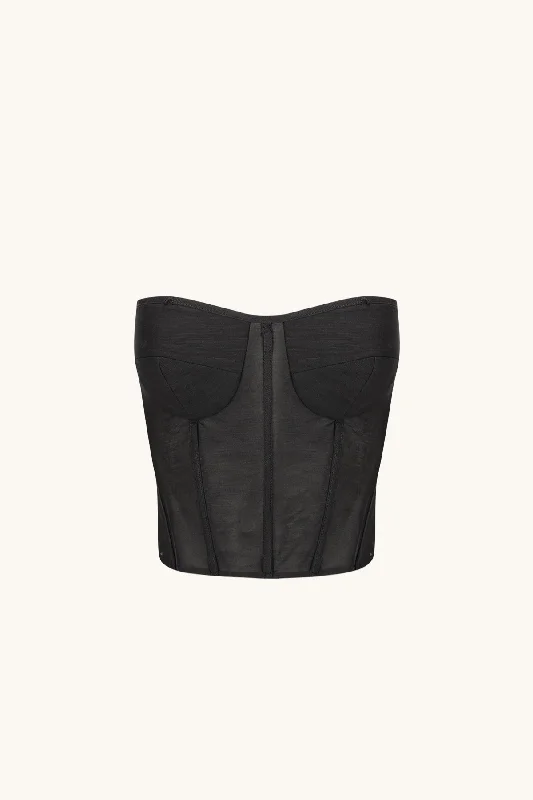 CELESTE STRAPLESS CORSET - BLACK