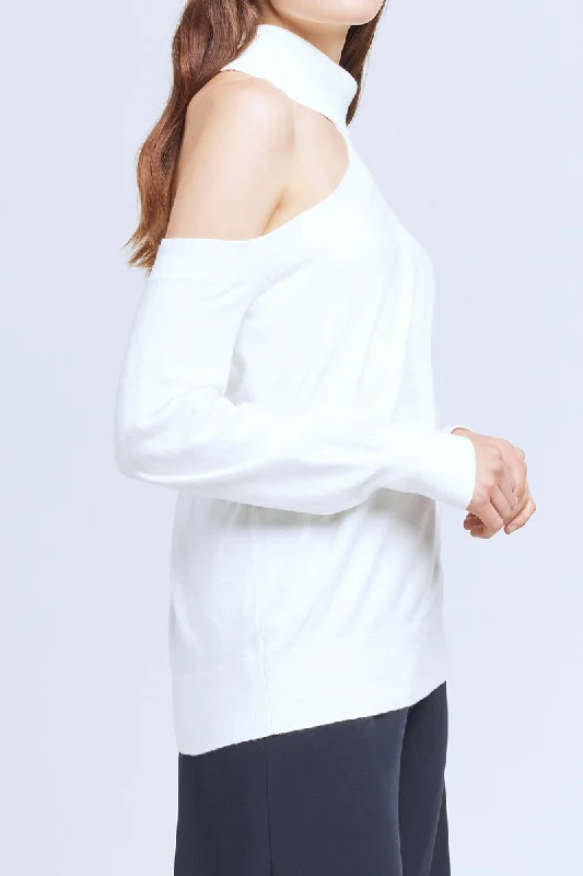 Easton One Shoulder Sweater in Ivory