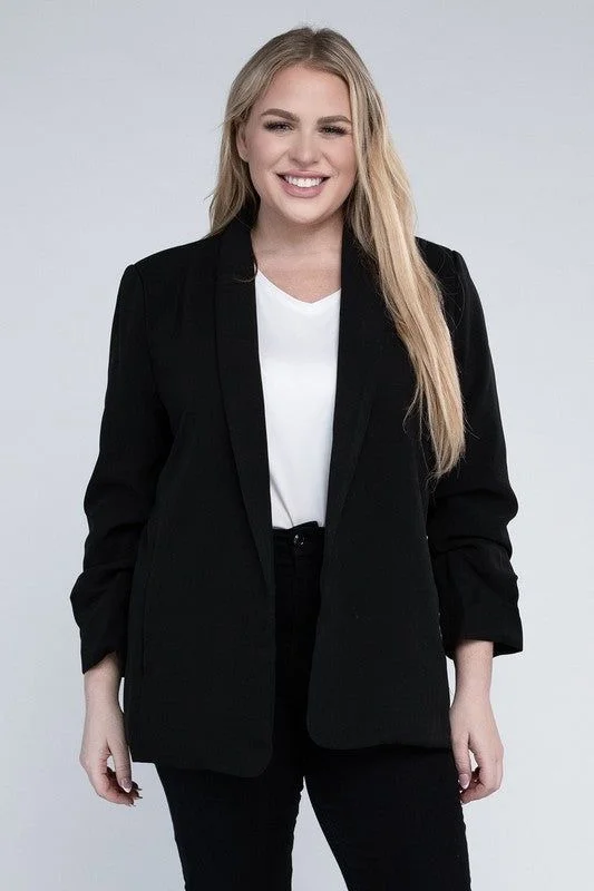 eesome Plus Shawl Lapel Blazer