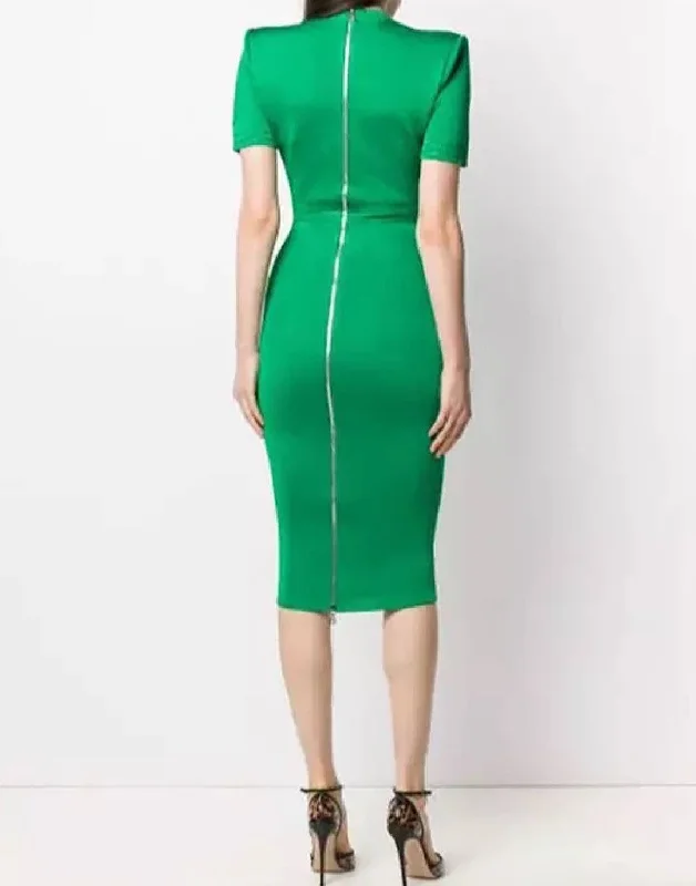 Green Knitted Bodycon Dress