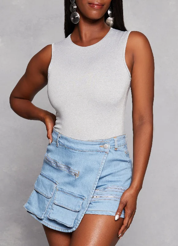 Daisy Sleeveless Crew Neck Bodysuit