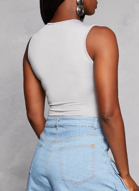 Daisy Sleeveless Crew Neck Bodysuit