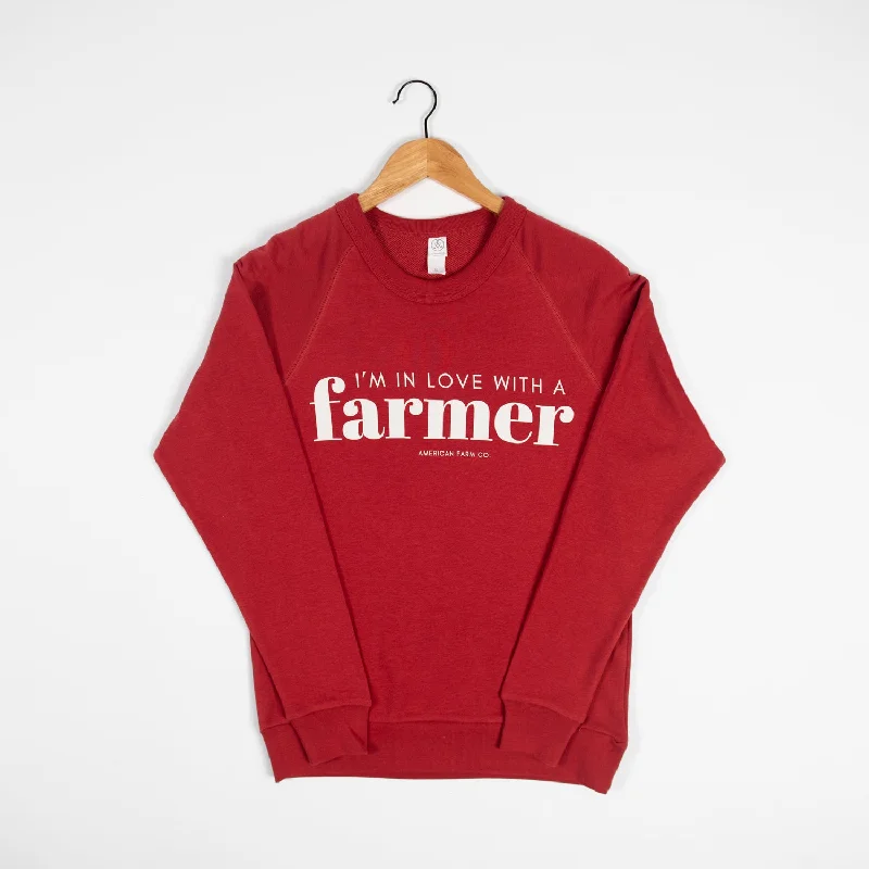 'I'm in Love with a Farmer' Cherry Crewneck