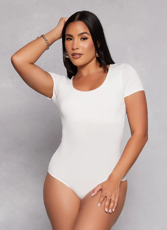 Short Sleeve Scoop Neck Bodysuit