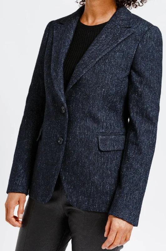 BIANCA BUTTON BLAZER IN ITALIAN WOVEN WOOL