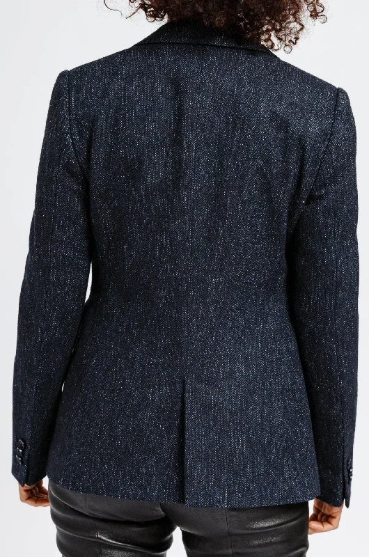 BIANCA BUTTON BLAZER IN ITALIAN WOVEN WOOL