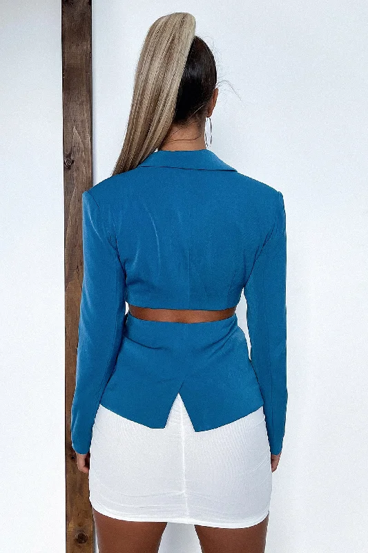 Joselyn Cut Out Blazer - Blue