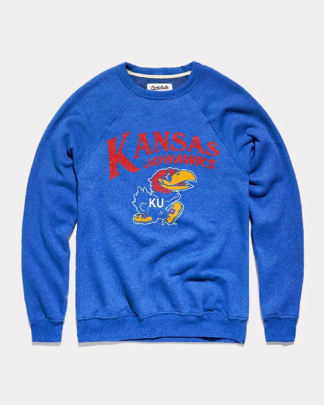 Kansas Jayhawks Pennant Royal Blue Crewneck