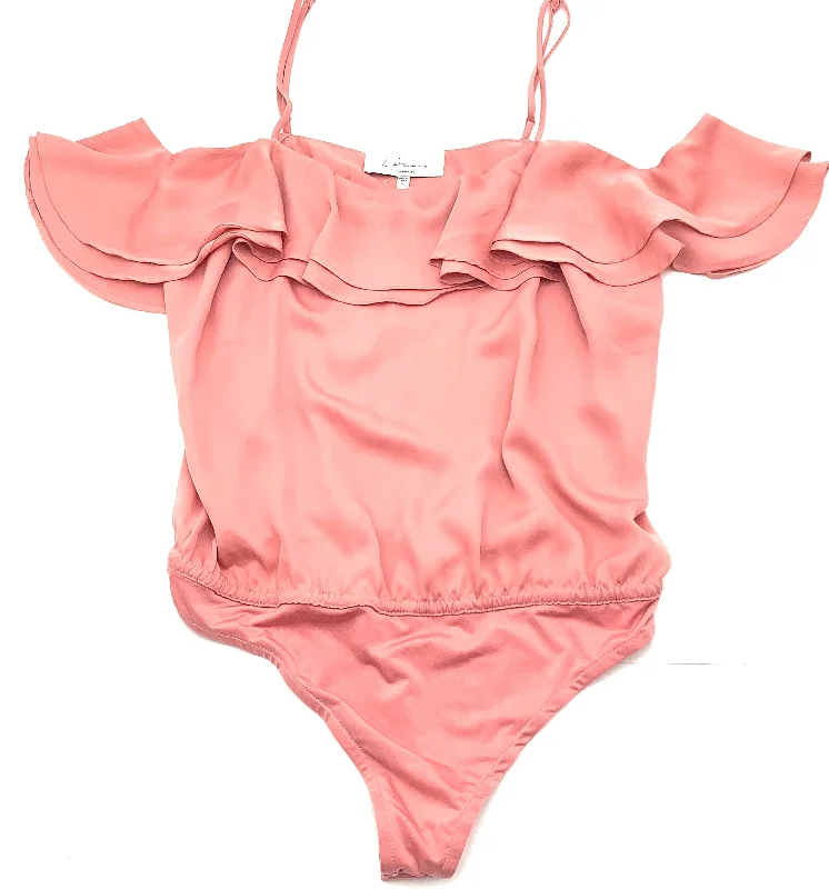 L'Academie Peach Off The Shoulder Bodysuit Size S