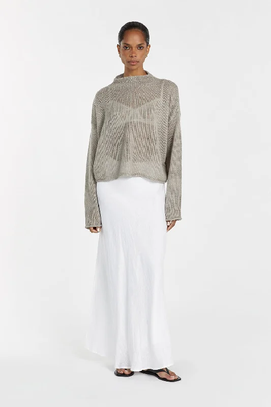 LAUREN CHALK FLUFFY CROP JUMPER