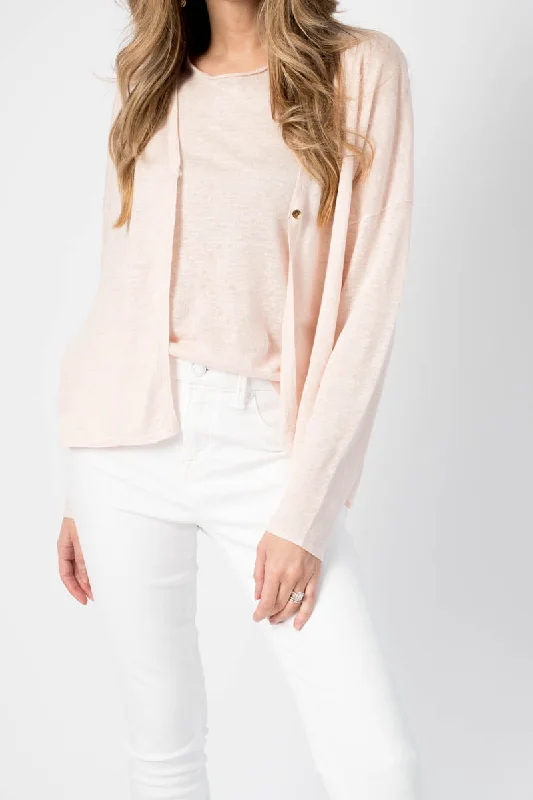 V-Neck Cardigan in Powder