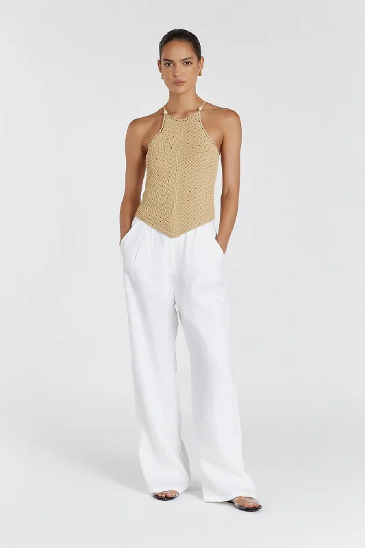 MORGAN NATURAL CROCHET TOP