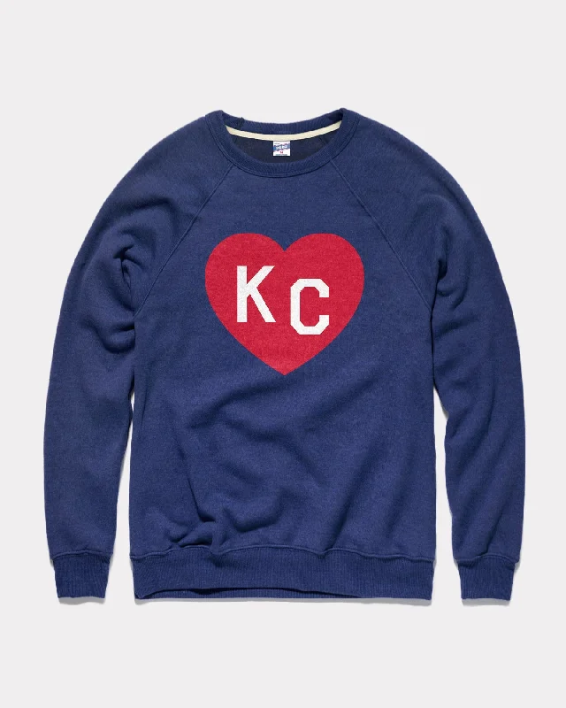 Navy KC Heart Vintage Crewneck