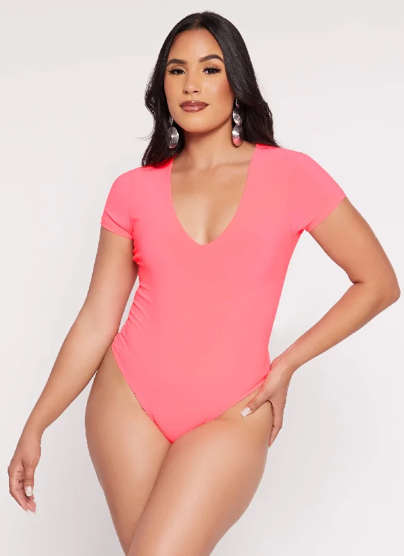 Haute Monde Basic V Neck Bodysuit