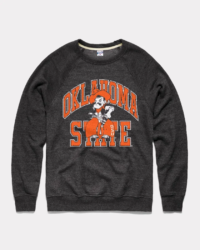 Oklahoma State Mascot Arch Black Crewneck