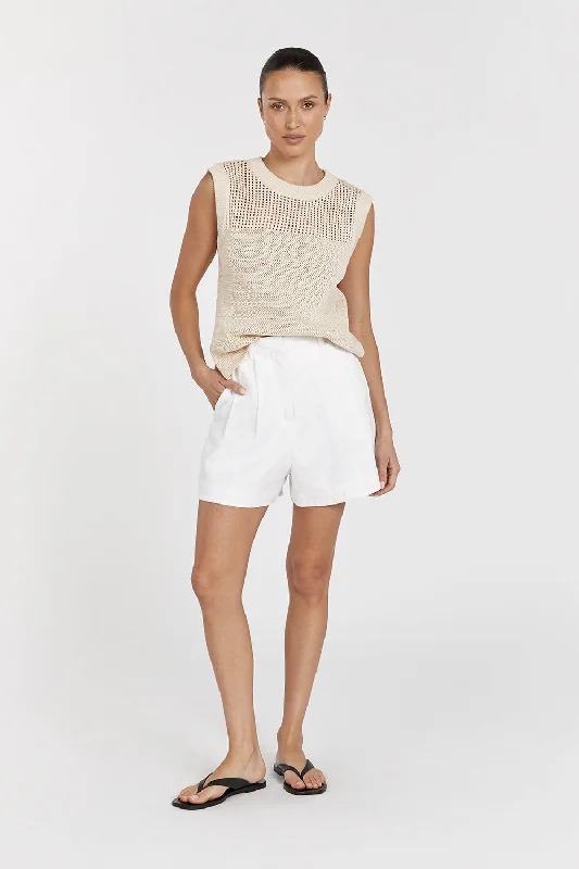 PHOENIX NATURAL SLEEVELESS KNIT TOP