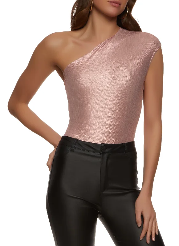 Metallic One Shoulder Bodysuit