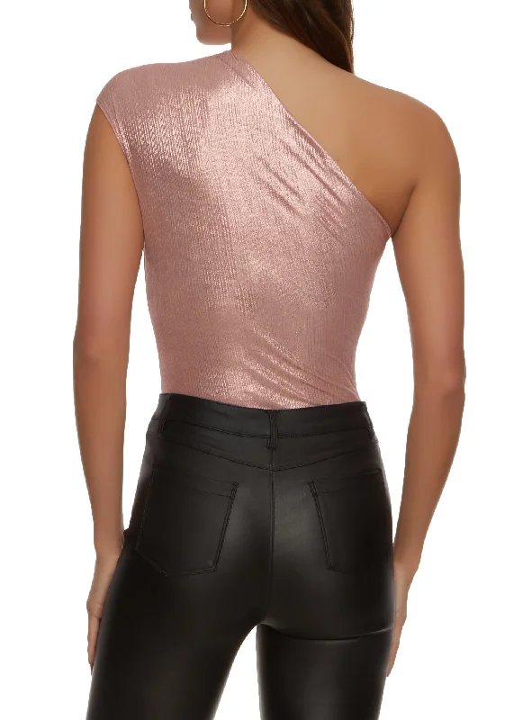 Metallic One Shoulder Bodysuit